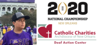 Deaf Action Center's client, Logan, will be signing the National Anthem at the 2020 College Football National Championship Game