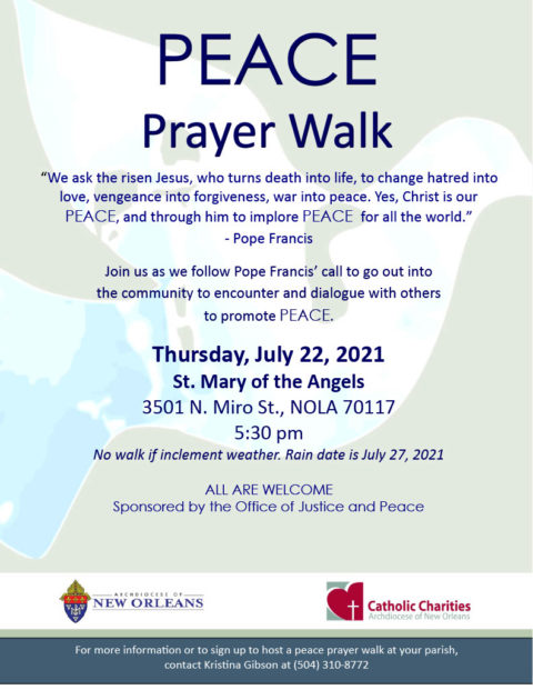 Office Justice and Peace, Peace Prayer Walk, July 2021